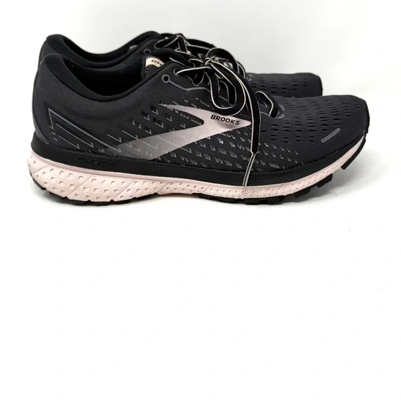 Brooks Ghost 13 Pale Pink & Dark Charcoal Grey Ombré Athletic Shoes - Picture 5 of 11